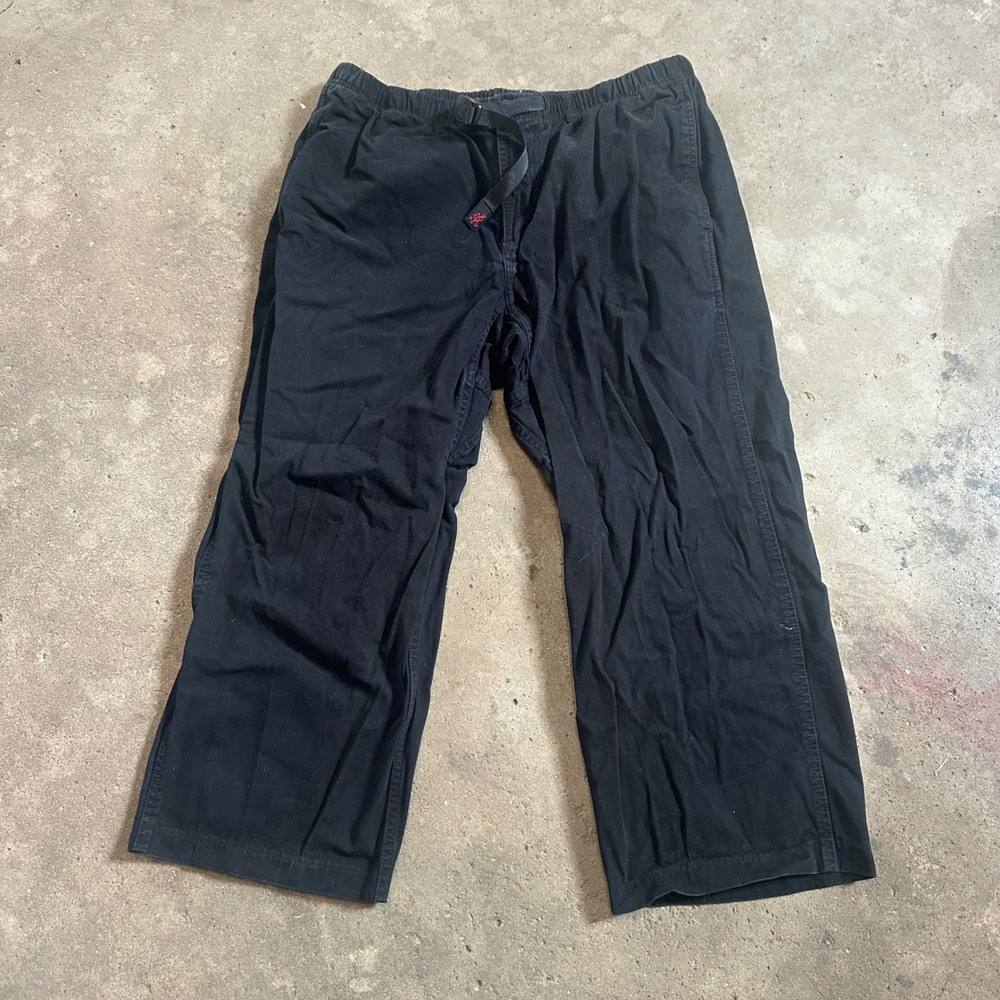 VTG Gramicci G-Pants Pants Men XL 28" Black Cotton Climbing Outdoor Cinch Belt